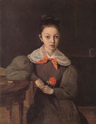 Jean Baptiste Camille  Corot Portrait de Mademoiselle Octavie Sennegon (mk11) Norge oil painting art
